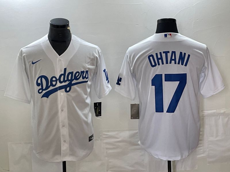 Men Los Angeles Dodgers #17 Ohtani White Nike Game MLB Jersey style 1->los angeles dodgers->MLB Jersey